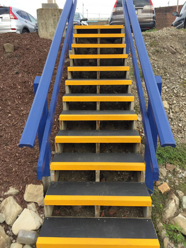 Fiberglass Step Covers on Outdoor Stairs